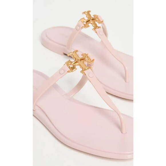 NEW Tory Burch Women's 12 Roxanne Jelly Sandals Meadowsweet/Gold Pink $128 Thong - Picture 2 of 16